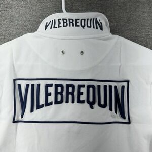 Vilebrequin Polo Shirt Men Size Large White Short Sleeve Embroidery Back